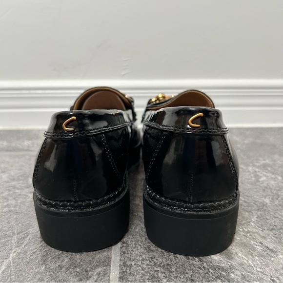 Sam Edelman Circus Black Patent Chunky Loafer Horse Bit Faux Leather Size 9.5 - Picture 6 of 15